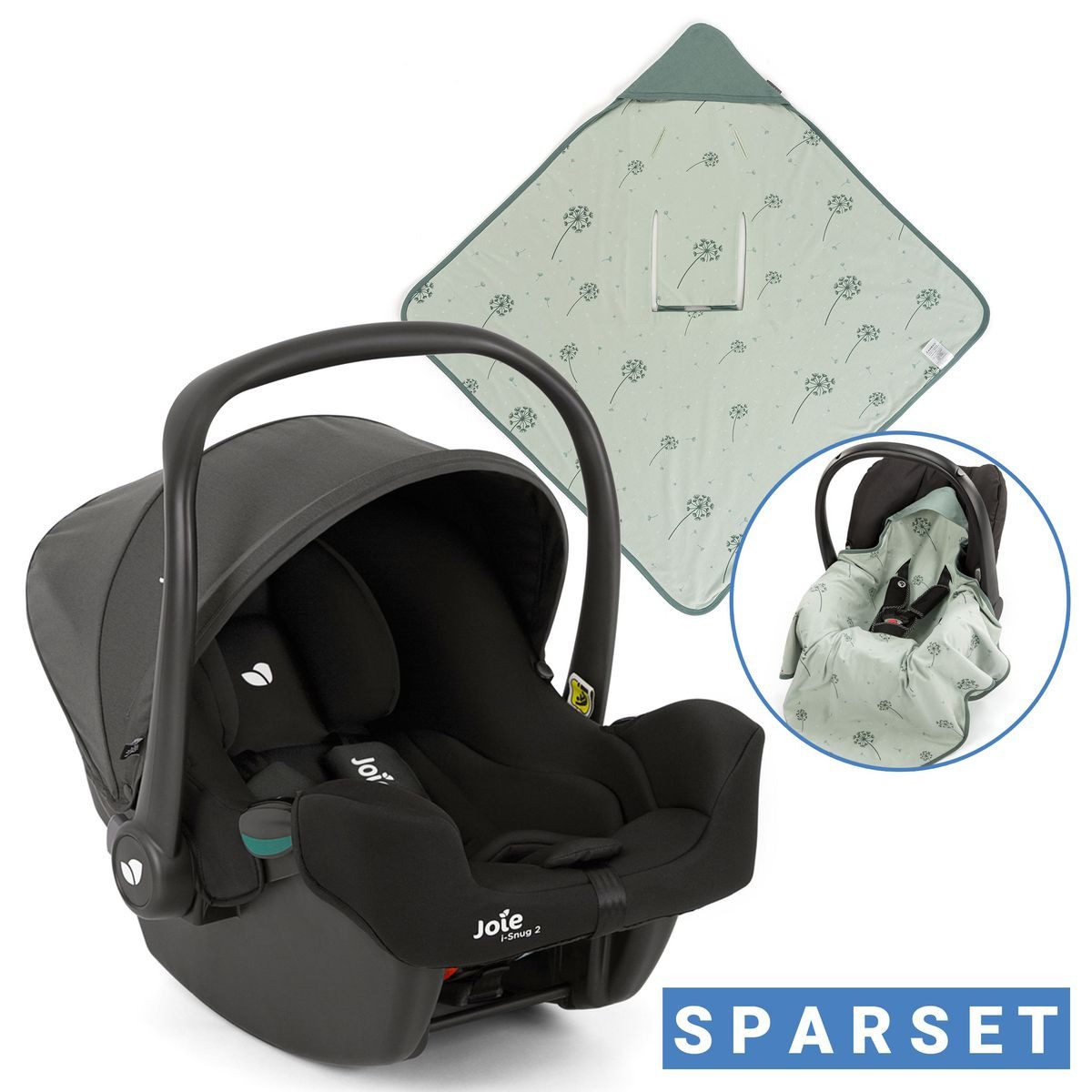Joie Babyschale i-Snug 2 i-Size - Shale, Baby Autositz ab Geburt -13 kg (40 cm-75 cm) inkl. Einschlagdecke