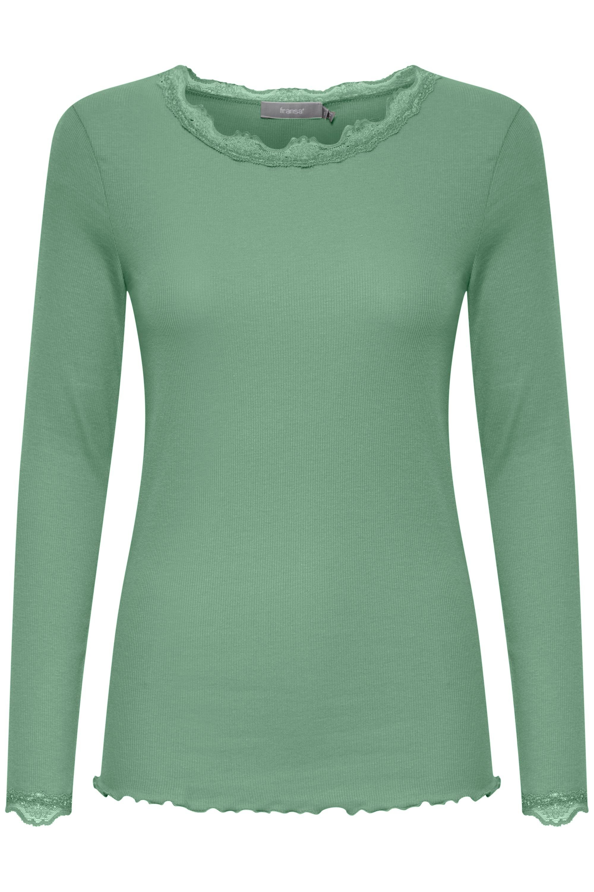 fransa Langarmshirt Fransa FRHIZAMOND T-shirt 2 Green Malachite