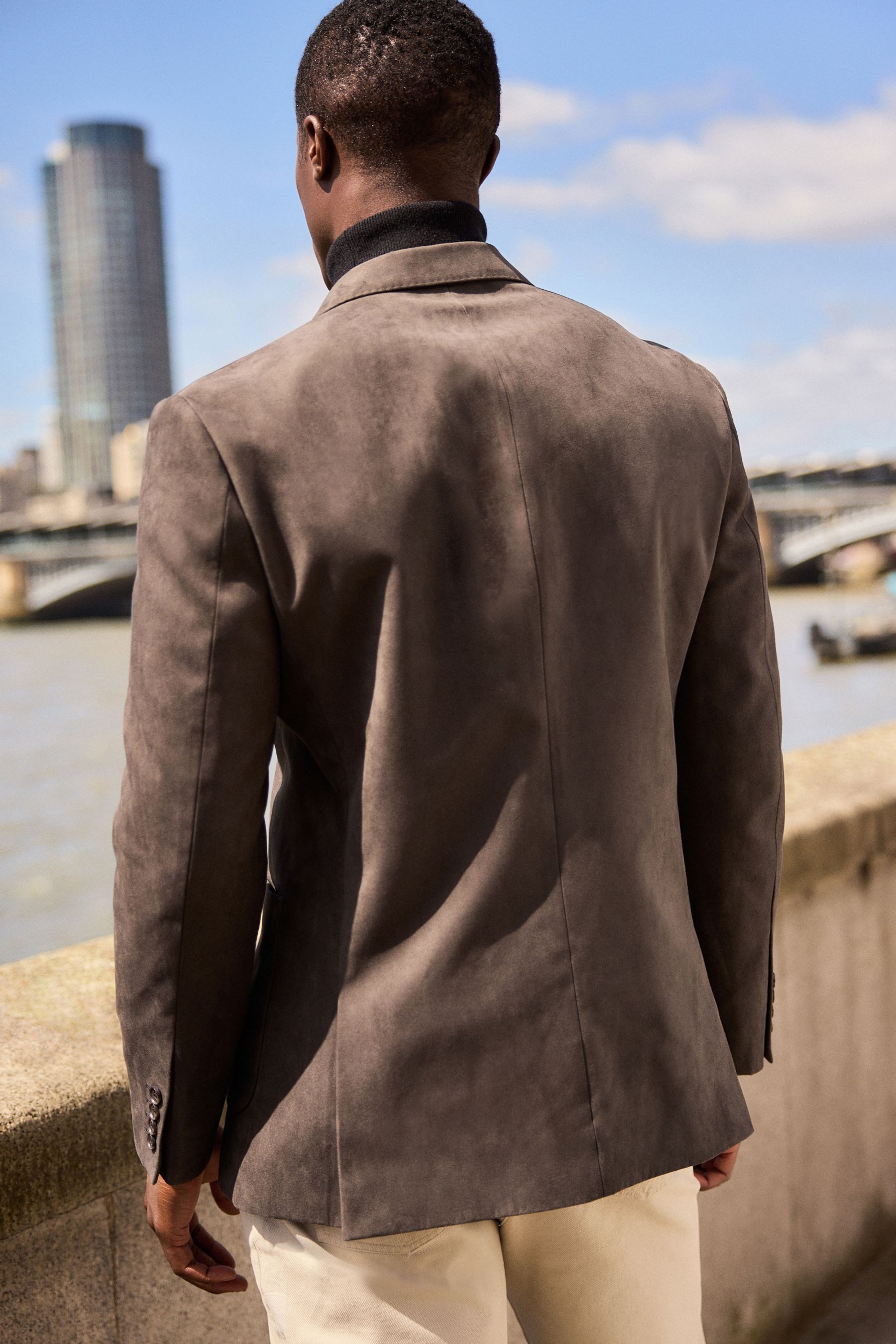 Next Lederimitatjacke Blazer aus Velourskunstleder (1-St) günstig online kaufen