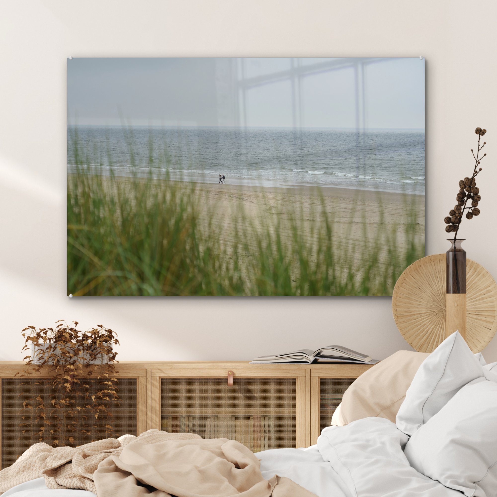 & Acrylglasbild Wohnzimmer Acrylglasbilder MuchoWow Schlafzimmer (1 St), Schoorl, bei Strandspaziergang