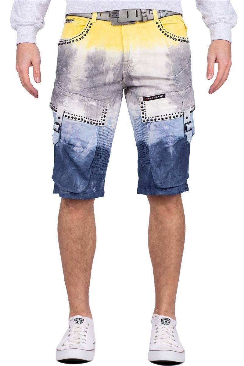 Style Jeansshorts im Cargo Kurze Hose Nieten Cipo (1-tlg) BA-CK211 & Baxx