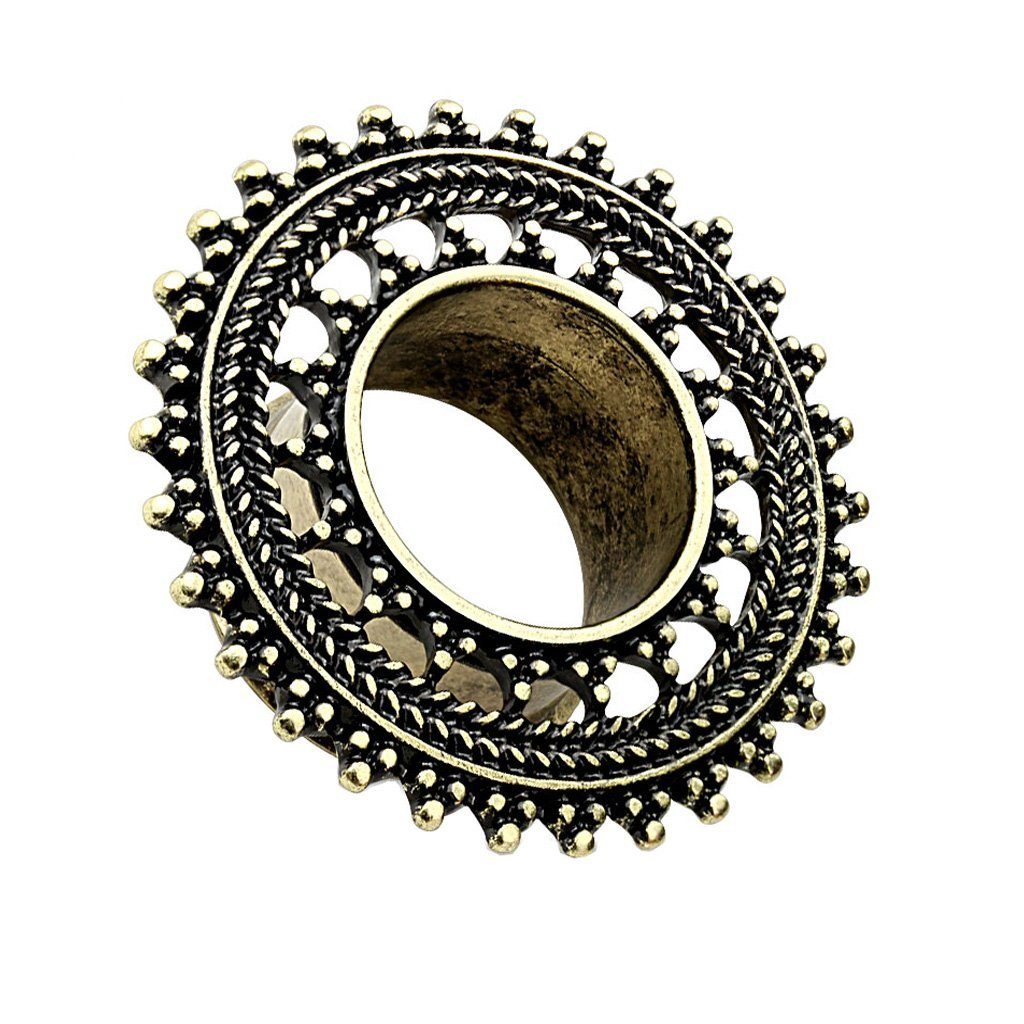 Plug Piercing Vintage Antik vergoldet Tribal Sonne