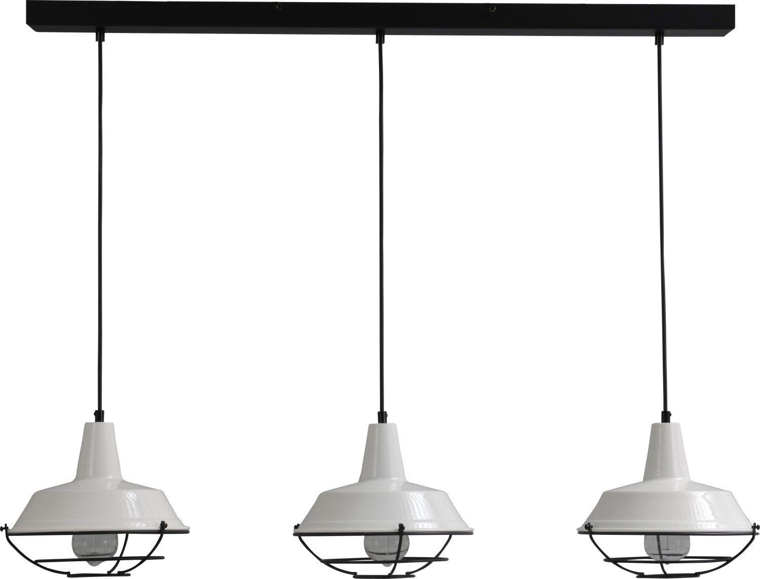 Licht-Erlebnisse Pendelleuchte PRATO, ohne Leuchtmittel, Hängelampe Weiß Schwarz E27 Metall Industrie Design Esszimmer
