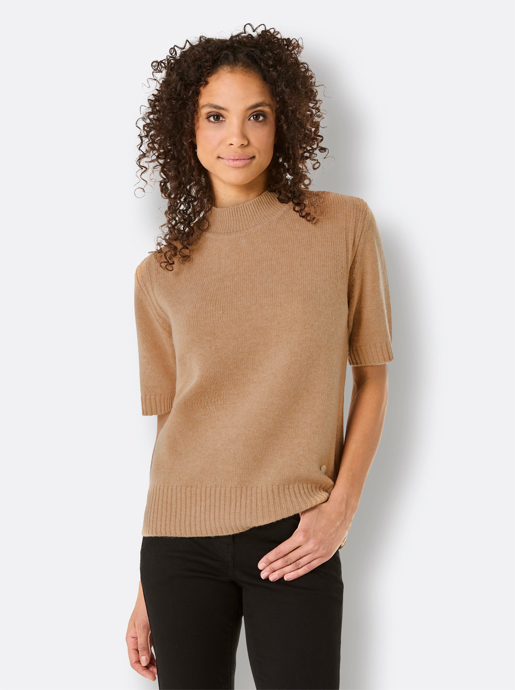 creation L Pullunder Merino-Kaschmir-Pullover Kurzarm Jersey günstig online kaufen