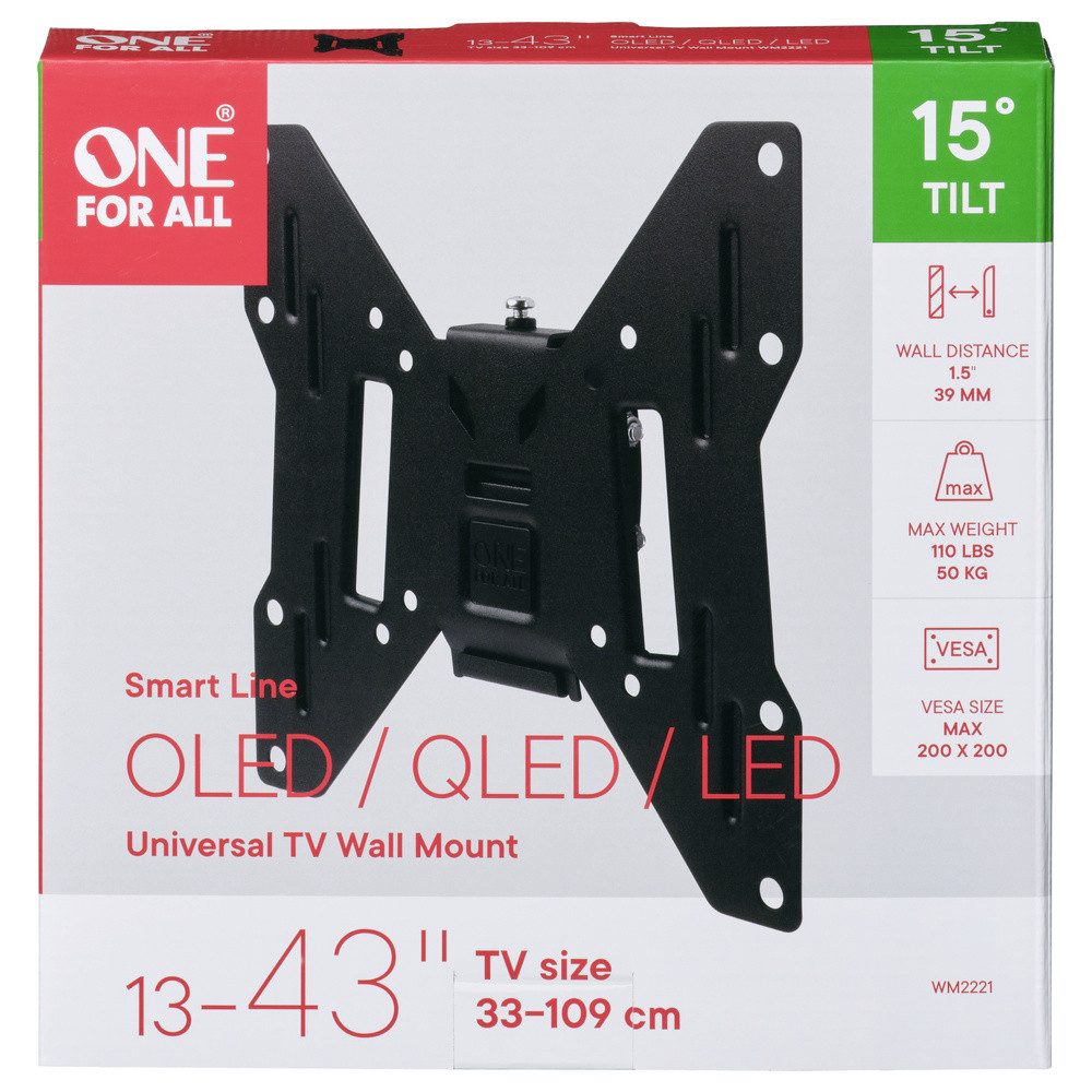 One for All TV-Wandhalterung One For All WM2221 TV-Wandhalterung 33 cm (13) - 101,6 cm (40) Höhen