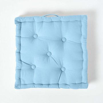 Homescapes Bodenkissen Sitzkissen unifarben hellblau 40 x 40 cm