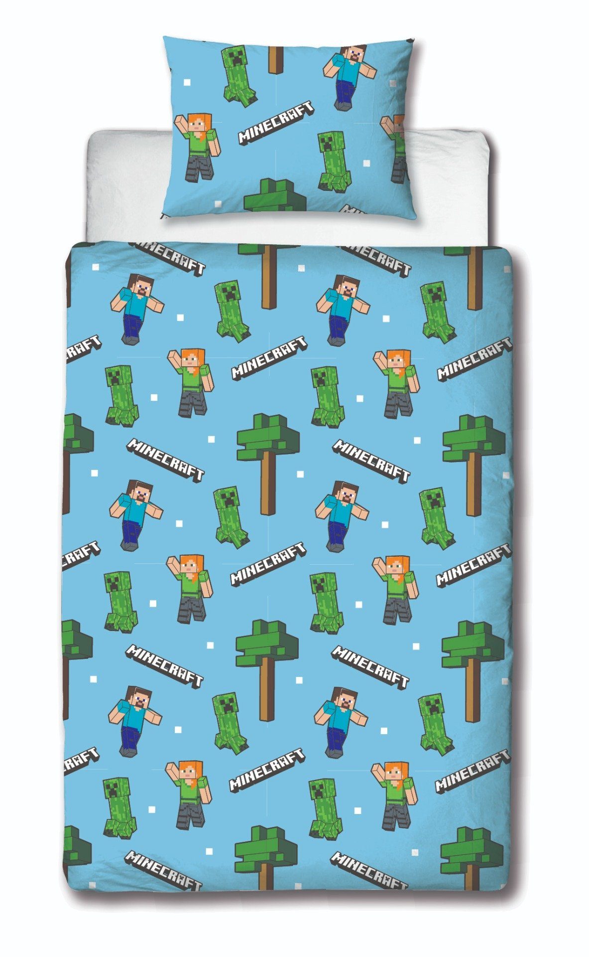 Minecraft Bettwäsche Minecraft Steve und Alex Mikrofaser Bettwäsche Set, Mikrofaser, 2 teilig, Deckenbezug 135-140x200 cm 60x70 cm Kissenbezug
