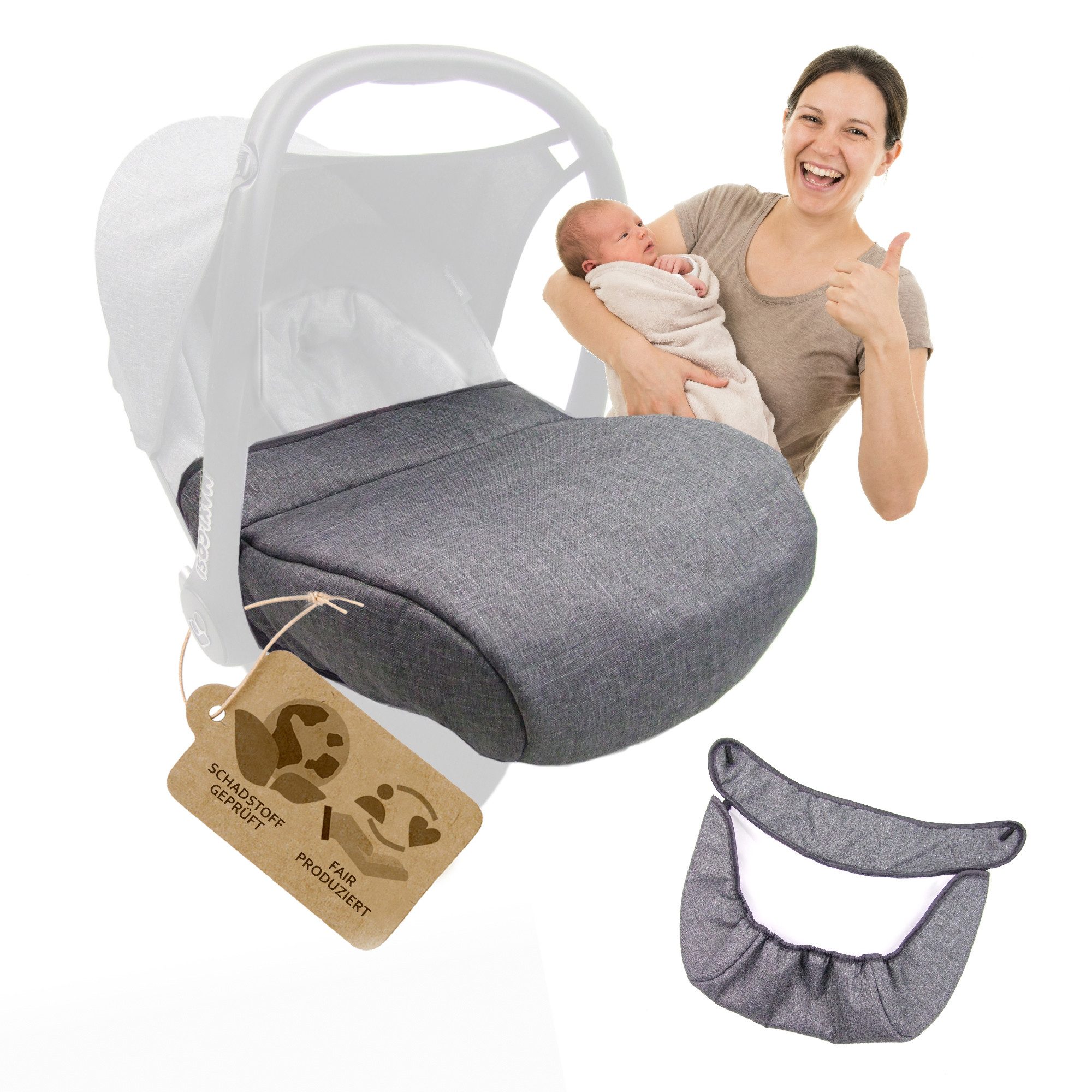 BambiniWelt by Rafael K. Kinderwagen-Bezug Windschutz & Fußabdeckung kompatibel mit Maxi-Cosi CabrioFix