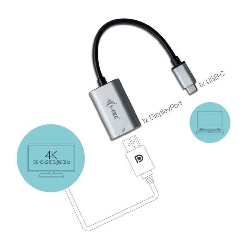 I-TEC i-tec USB-C DP 4K Adapter für Grafiker. Video-Adapter USB-C 3.1-Stecker zu DisplayPort-Kabel