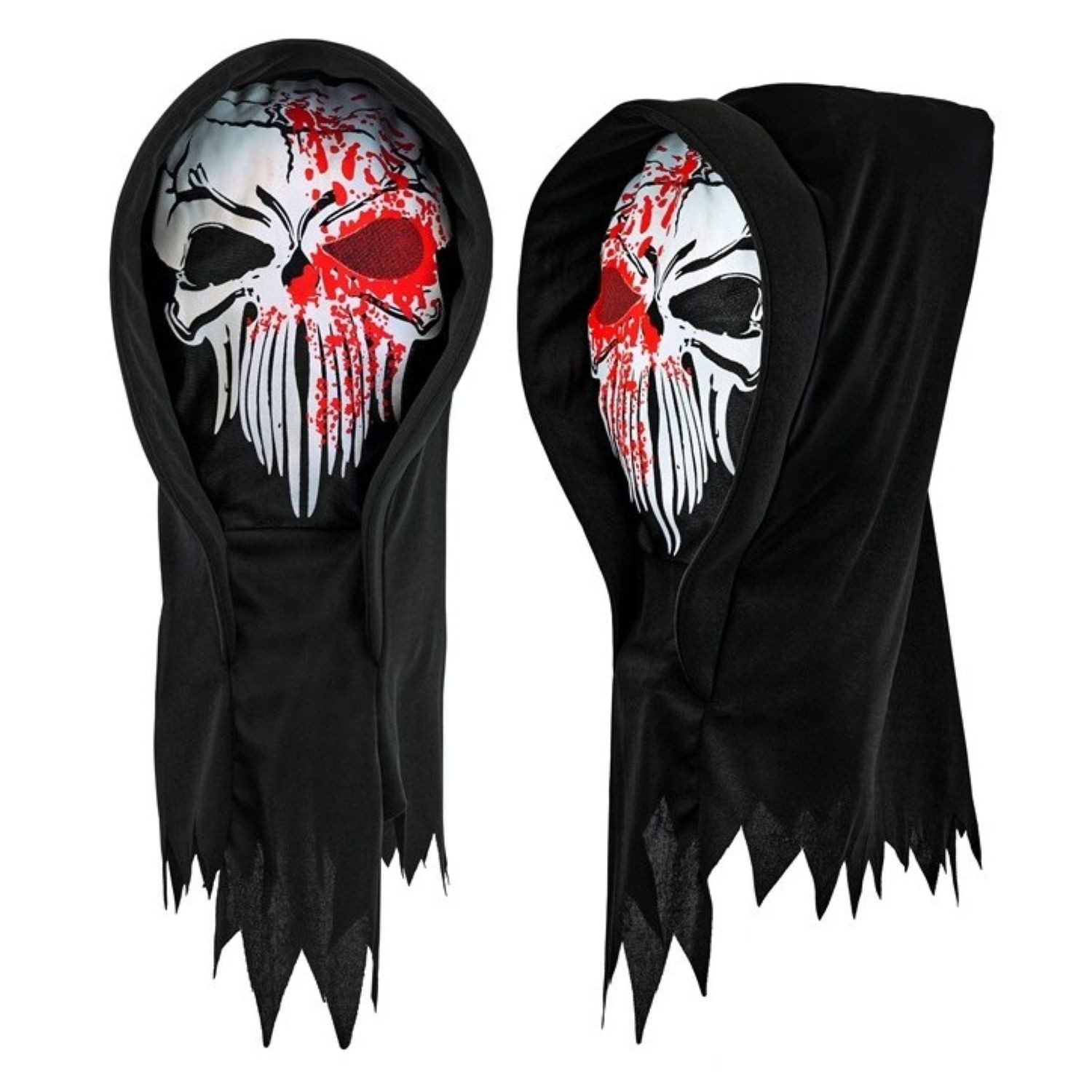 Widmann S.r.l. Verkleidungsmaske Maske Horror 'Blutiger Sensemann mit Kapuze'