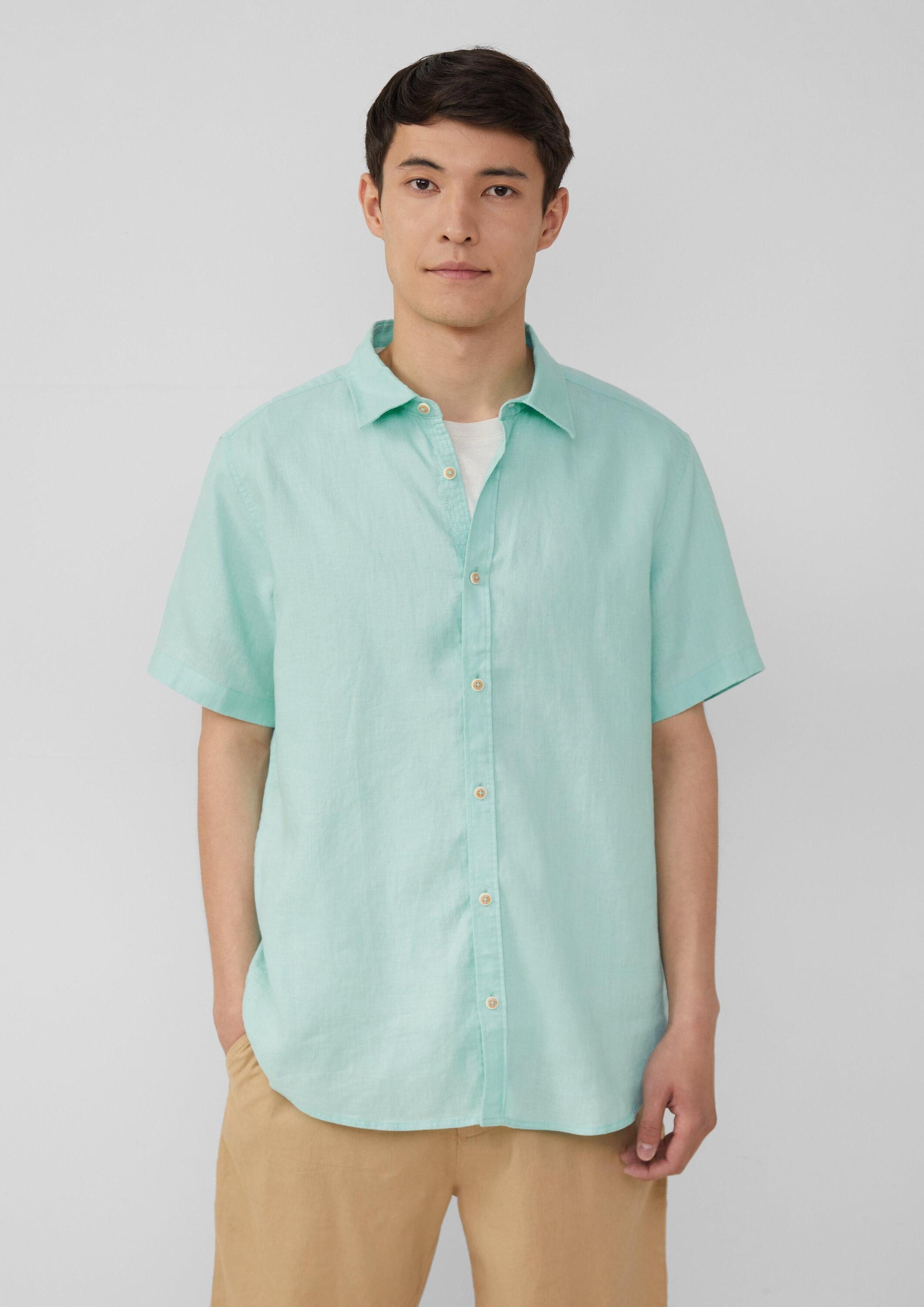 s.Oliver Kurzarmhemd Hemd Regular Fit: Leichtes Kurzarmhemd aus 100% Leinen