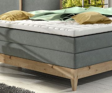 Sofa Dreams Boxspringbett Remo, Webstoff, grau, 140 x 200 cm, inkl. Topper, zwei Matratzen