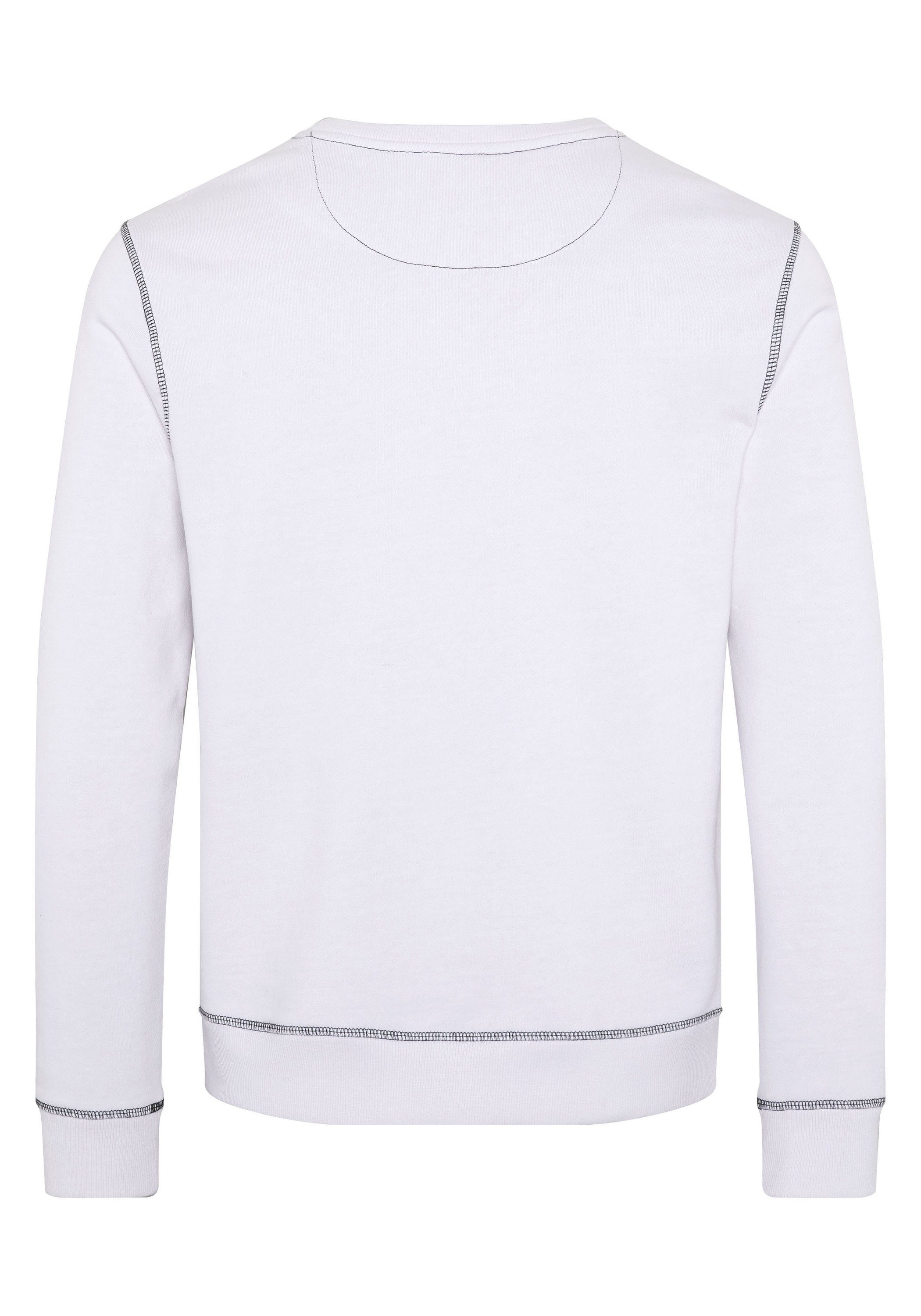 White Sweatshirt DENIM Inside-Out-Nähten PREMIUM mit Bright 11-0601 OKLAHOMA