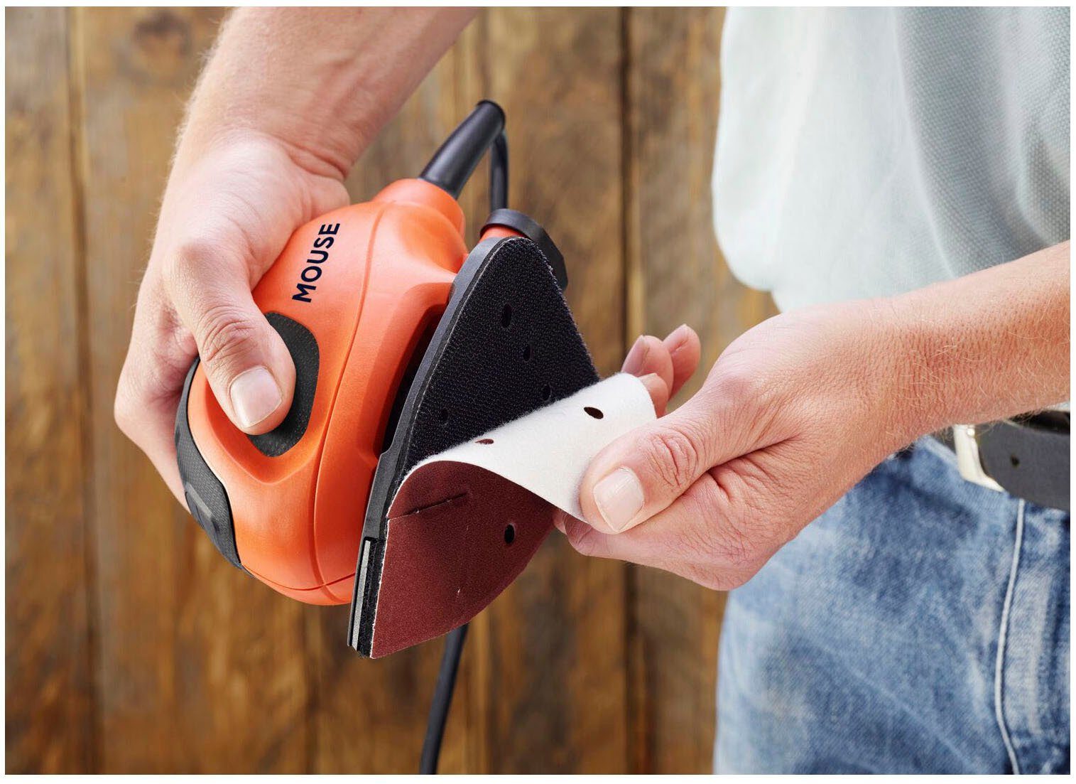 Black + Decker Deltaschleifer BEW230BC, (Set, 16 tlg), inkl. 15-tlg. Schleif- und Fingerschleifpapier-Sortiment und Tasche