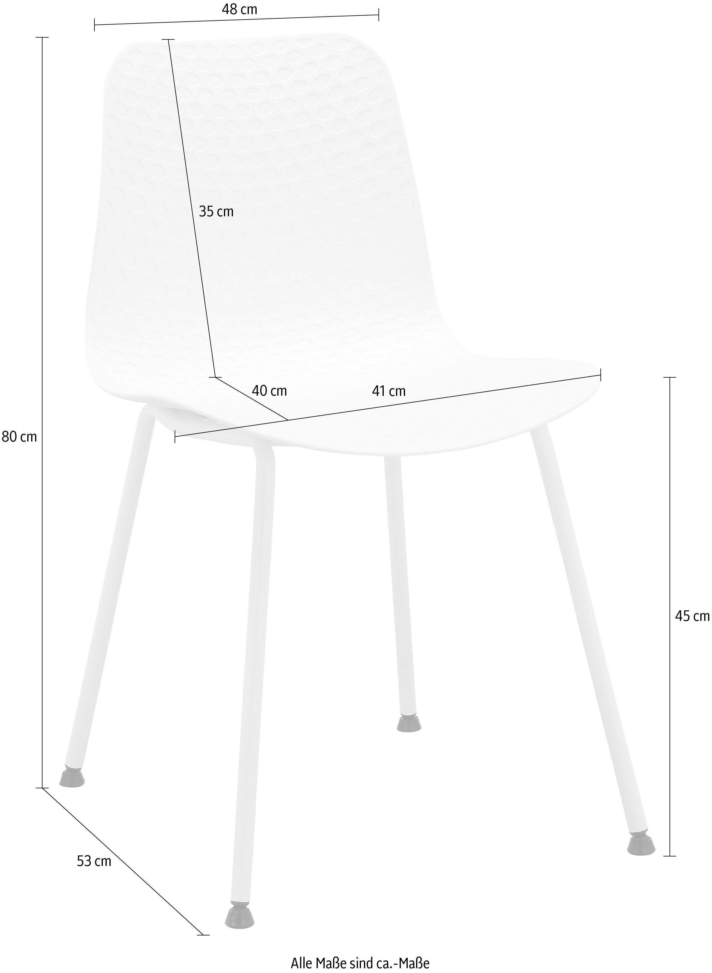 Sitzhöhe 2er schwarz Esszimmerstuhl erhältlich, cm aus Kunststoff, INOSIGN Esrange 45 (2 im Sitzschale mit St), Set