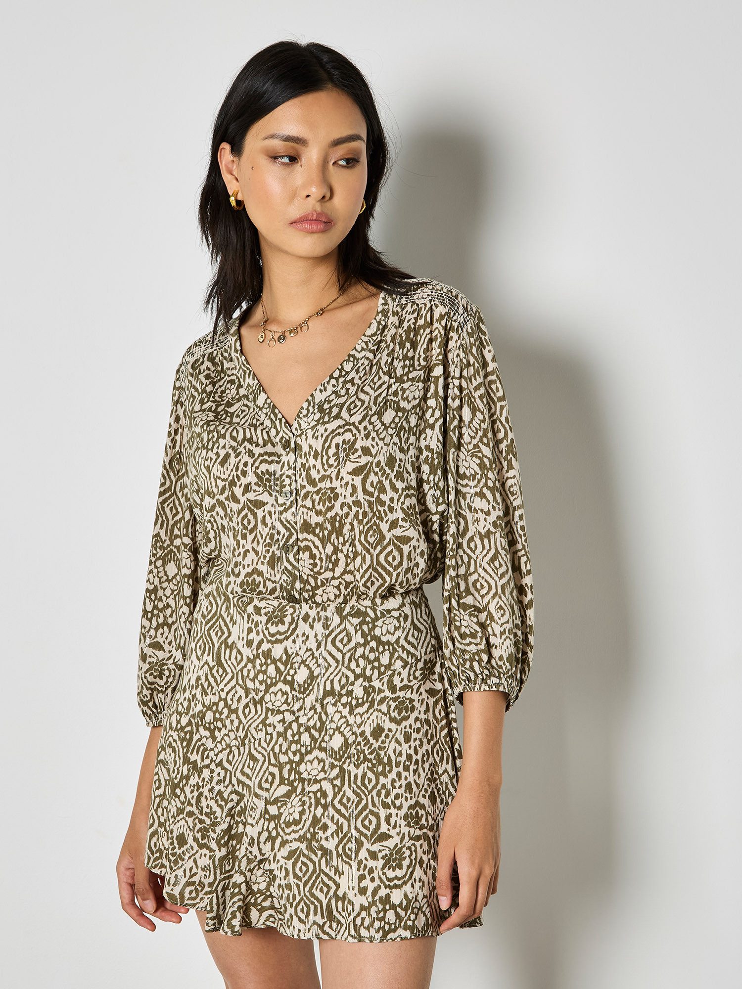 Apricot Minirock Ikat-Minirock Druck