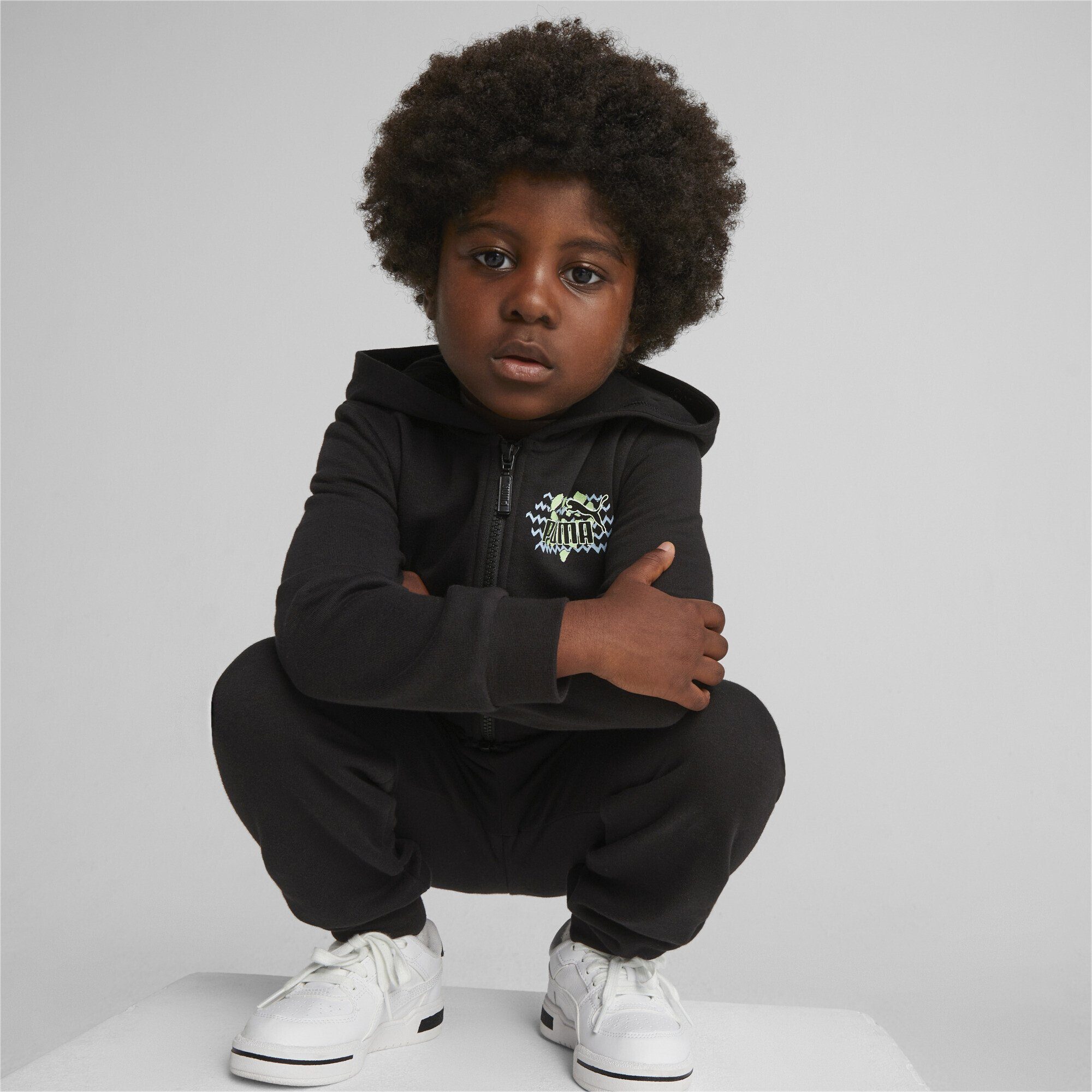 Hoodie Match Jugendliche Essentials Sweatshirt Mix PUMA Full-Zip Black