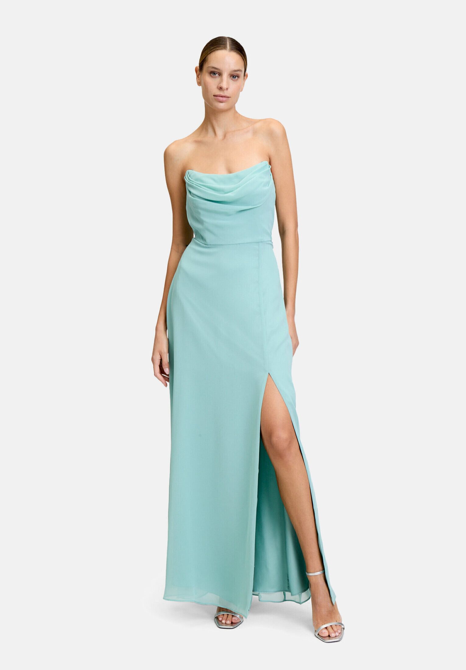 Vera Mont Abendkleid Damen mit Wasserfallausschnitt Schlitz