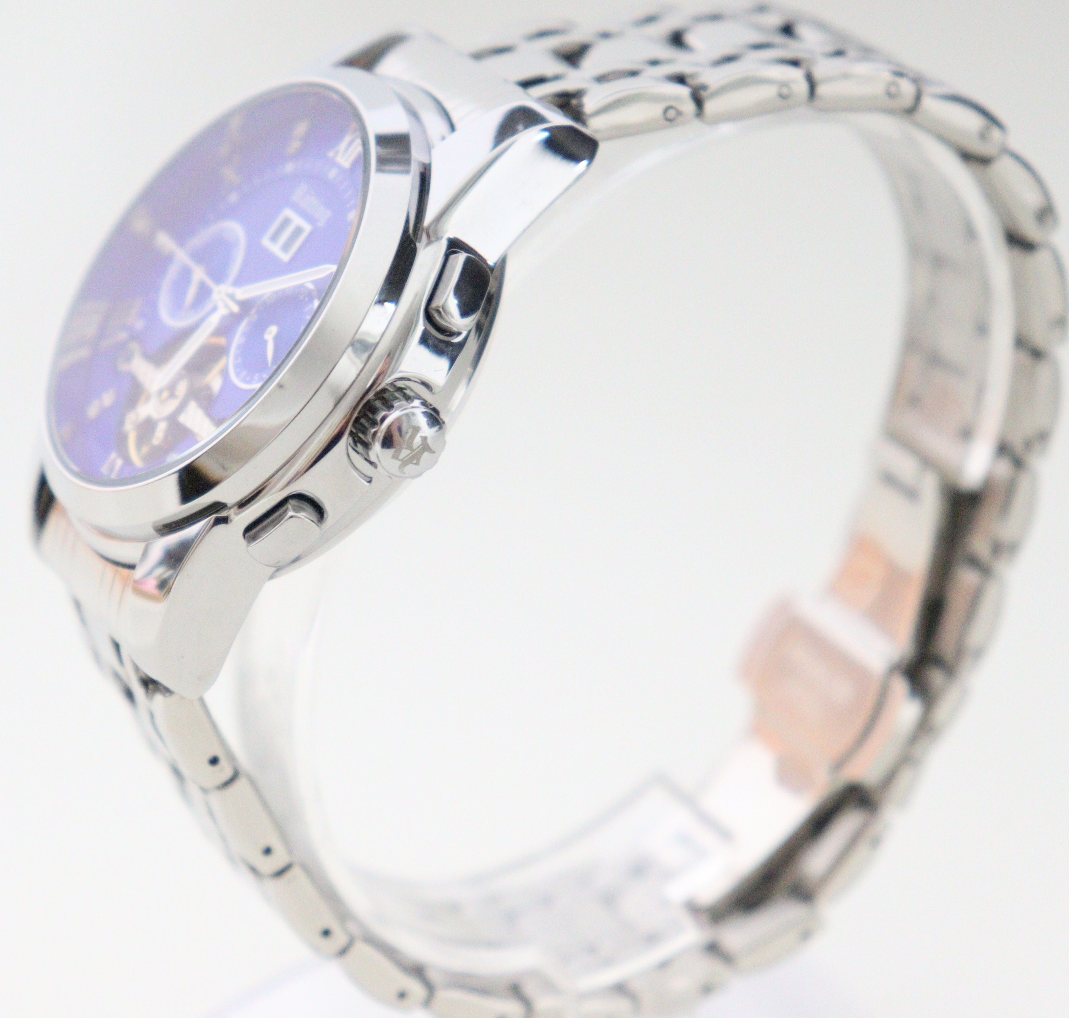 Rötting Design Automatikuhr Herrenuhr blaues Ziffernblatt DATUM Umfang 18 bis 24 cm wählbar, Automatik Armbanduhr