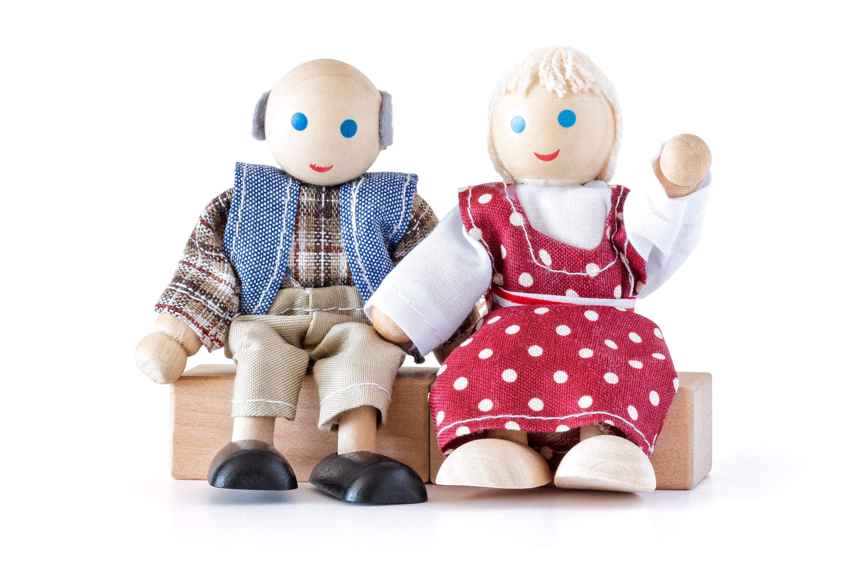 Woodyland Lernspielzeug 6 teiliges Holz - Biegepuppenset. 3 Generationen. (6-St), 6 Biegepuppen / 3 Generationen