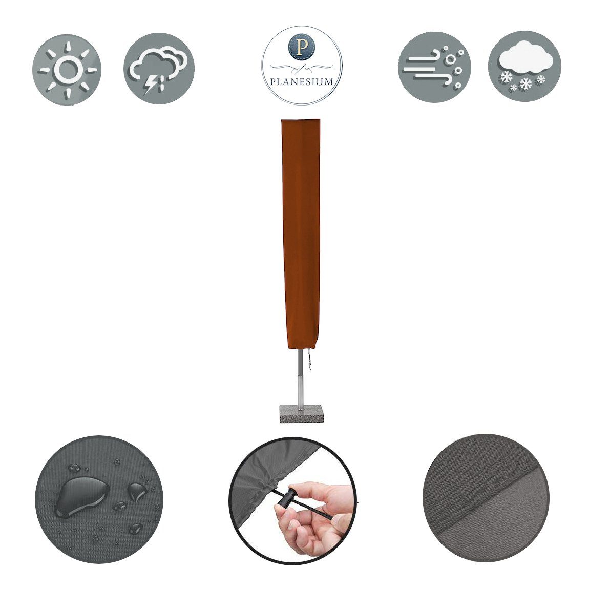 Planesium Sonnenschirm-Schutzhülle Sonnenschirm Ampelschirm Abdeckplane Schutzhülle für Ampelschirm Abdeckung Haube Hülle Reißfest Atmungsaktiv Orange