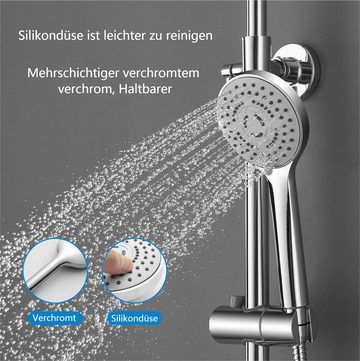 YOOZENA Duschsystem Komplettset, Regendusche mit armatur, Höhe 120 cm, 3 Strahlart(en), mit armatur, Duschsystem mit Regendusche, Duschkopf mit 3 Strahlarten