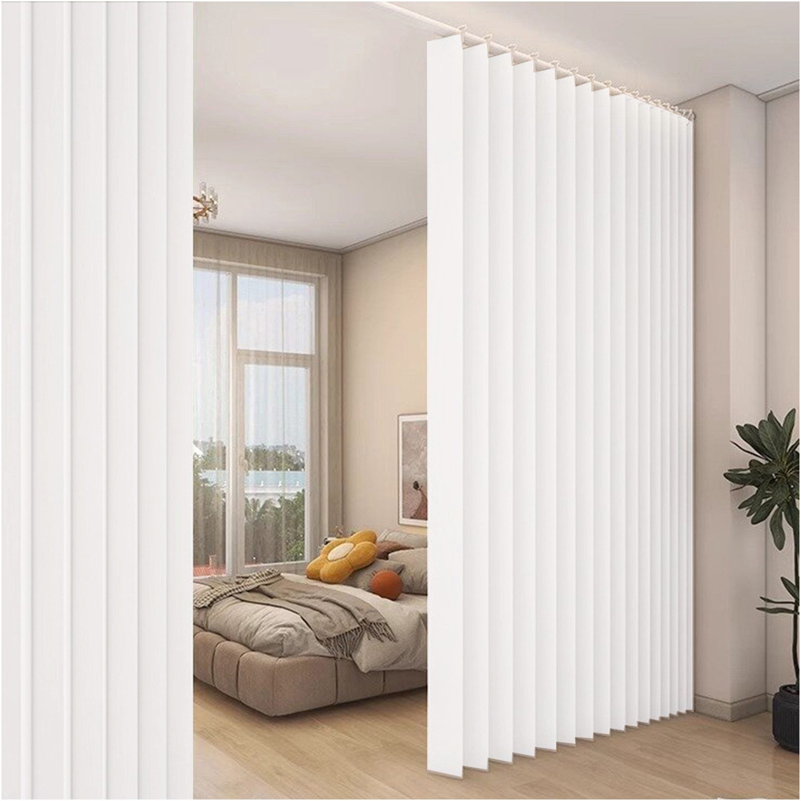 Sunicol Vorhang Wasserdicht Raumteiler Vorhang, Sichtschutzvorhang für Schlafzimmer, Extra breite Wärmeisolierend Trennwand Sichtschutz Fenstervorhänge