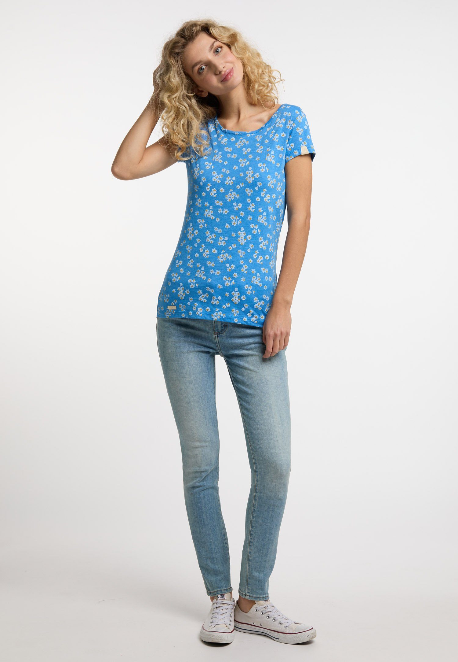 Ragwear T-Shirt MINTT FLOWER Nachhaltige & Vegane Mode BLUE