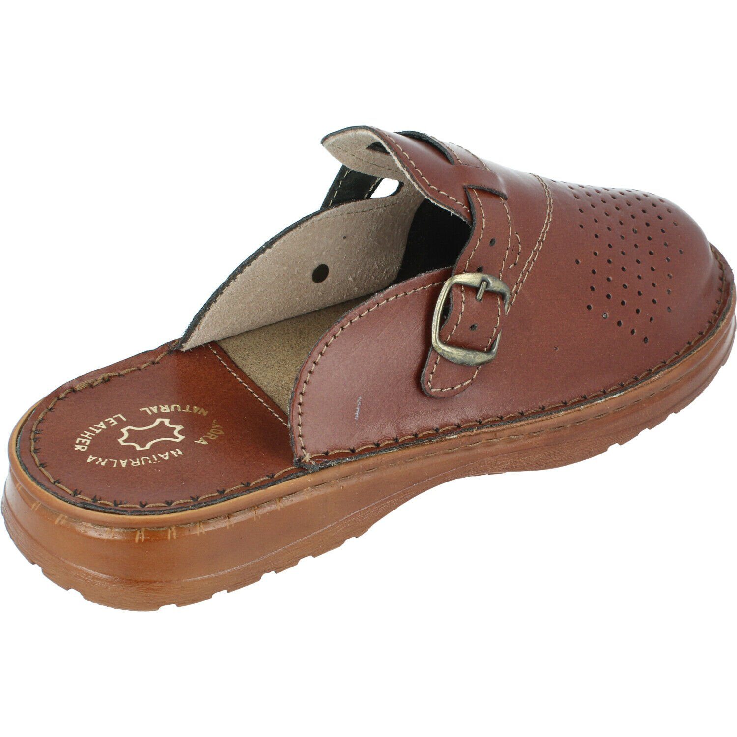 Cloque Leder-Clogs Sandalen für Clog Herren braun