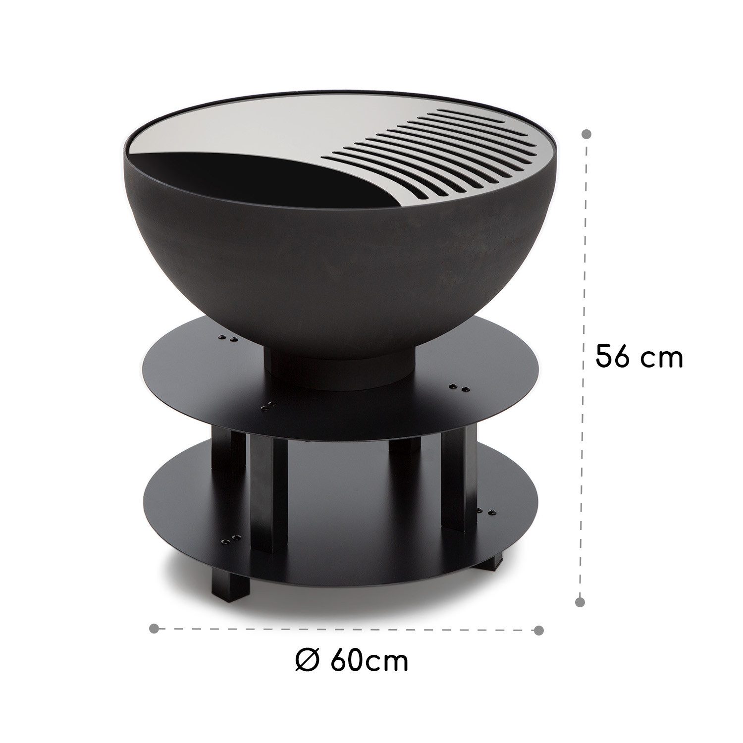 blumfeldt Feuerschale Savage 2.0, (Set), Feuerschale Garten mit Grill Feuerkorb Feuerstelle Outdoor