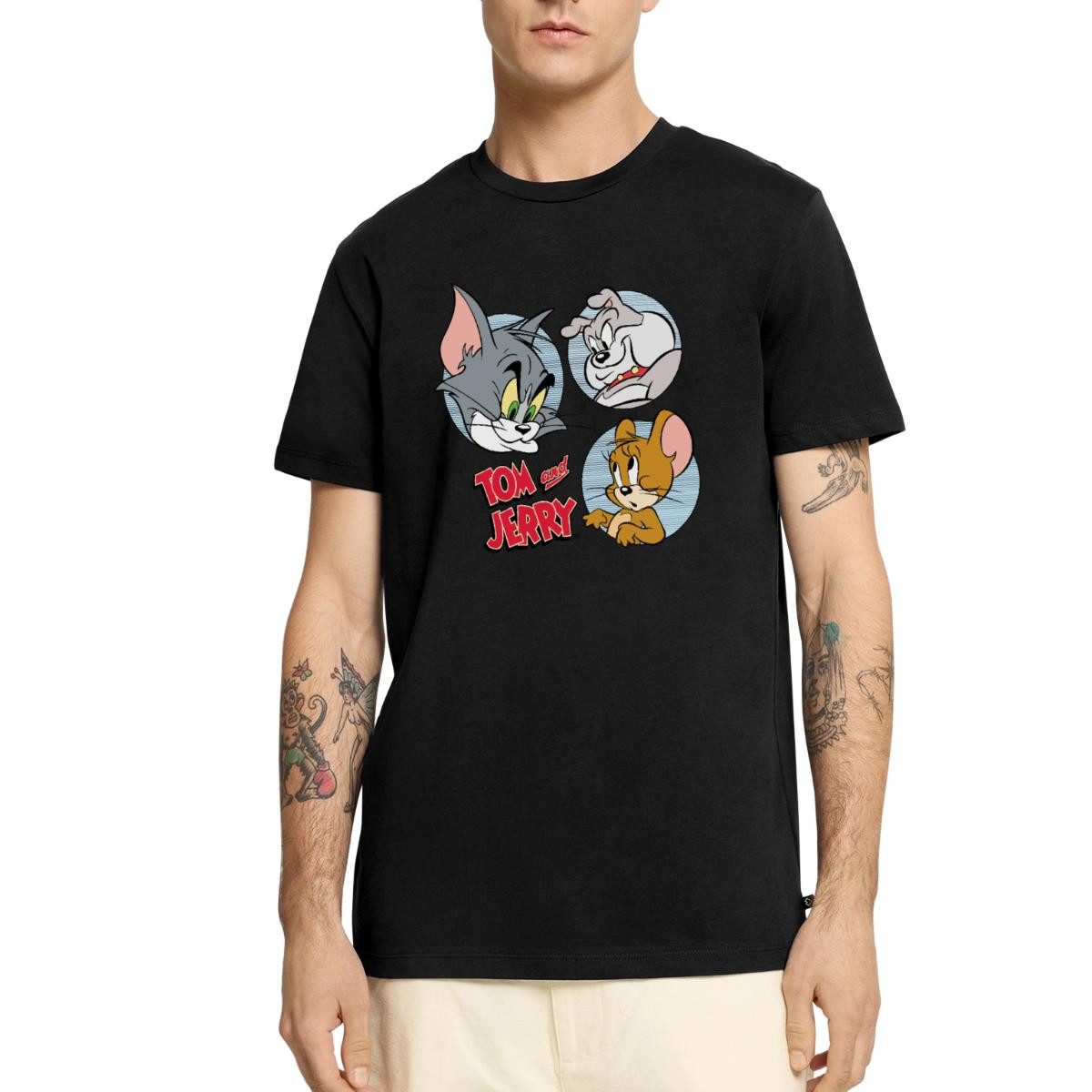 Spreadshirt T-Shirt Tom Und Jerry Spike, Tom und Jerry Kacheln Männer Premium T-Shirt (1-tlg)