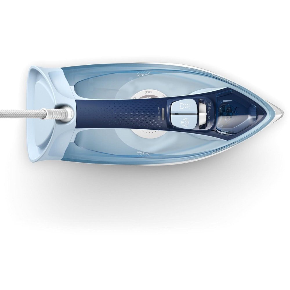 Philips Dampfbügeleisen Dampfbügeleisen 2400W mit SteamGlide Plus und 180g Dampfstoß, blau – Bild 5 von 5