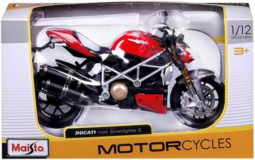 Maisto® Modellmotorrad Ducati mod. Streetfighter S (schwarz-rot, Maßstab 1:12), Maßstab 1:12, detailliertes Modell