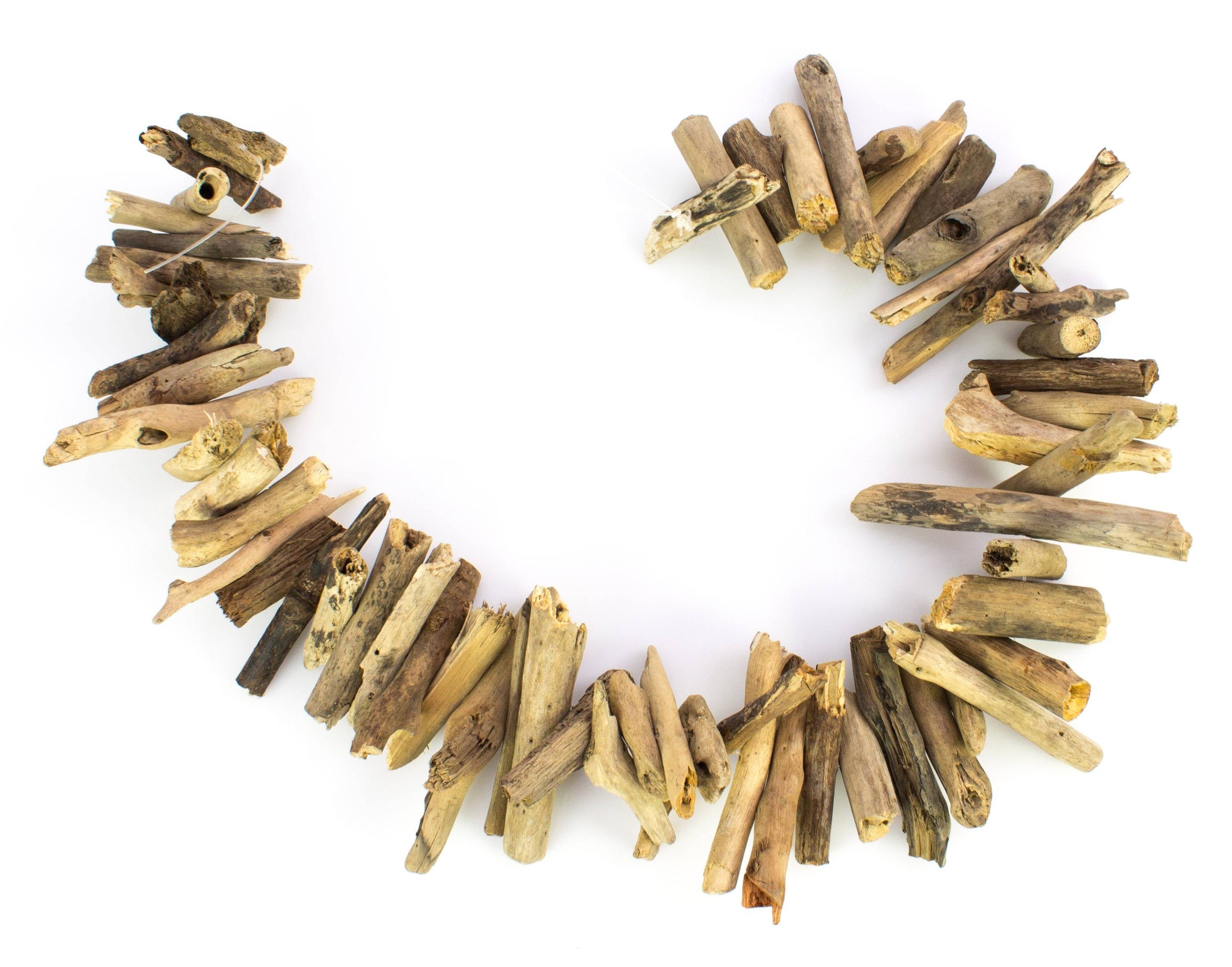 INNA-Glas Dekohänger Deko Girlande mit Holz Wendy, beige-braun, 105cm