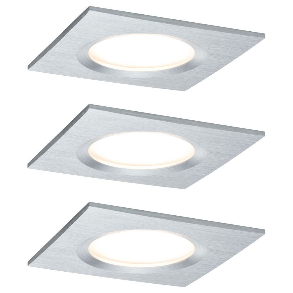 Paulmann Einbauleuchte Premium LED Einbauspot Slim Coin, starr, dimmbar, eckig, alu gedreht, LED