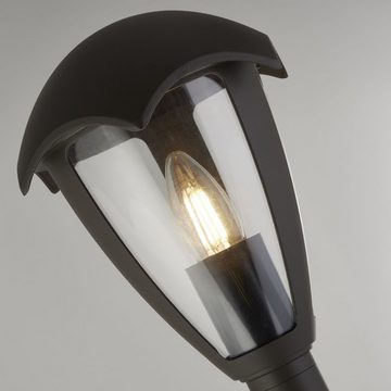 Licht-Erlebnisse Außen-Stehlampe WALTER, ohne Leuchtmittel, Anthrazit IP44 E27 97 cm Aluminium Modern Garten Hof