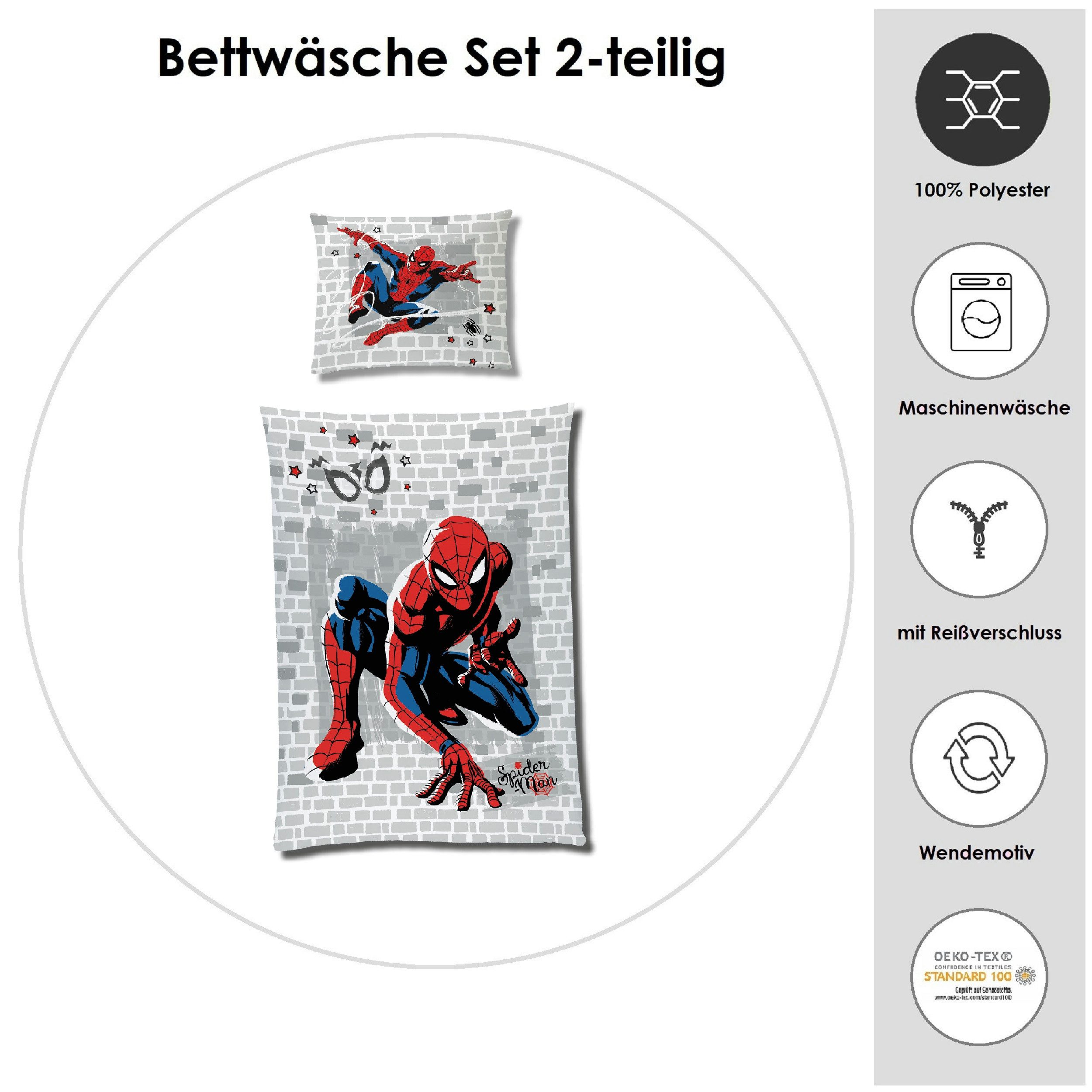 Familando Kinderbettwäsche Spiderman 135x200 80x80 cm günstig online kaufen