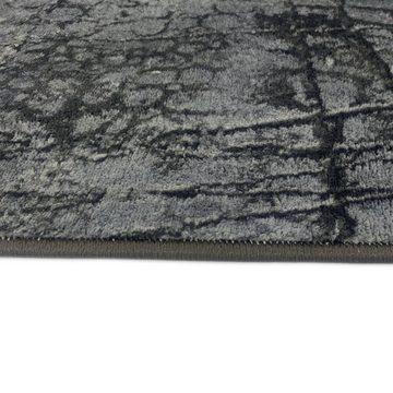 Teppich Moderner Designerteppich abstrakt gemustert in anthrazit, Teppich-Traum, rechteckig, Höhe: 12 mm, geeignet für Fußbodenheizung, Rückseite: gelartig (rutschfest), waschbar bei 30 Grad
