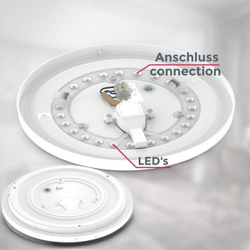 B.K.Licht Deckenleuchte LED Deckenlampe Sternenhimmel 18W 4.000K Ø33 cm - BKL1523, LED fest integriert, Neutralweiß, indirektes Licht schwarzer Rand Weiße Leuchte