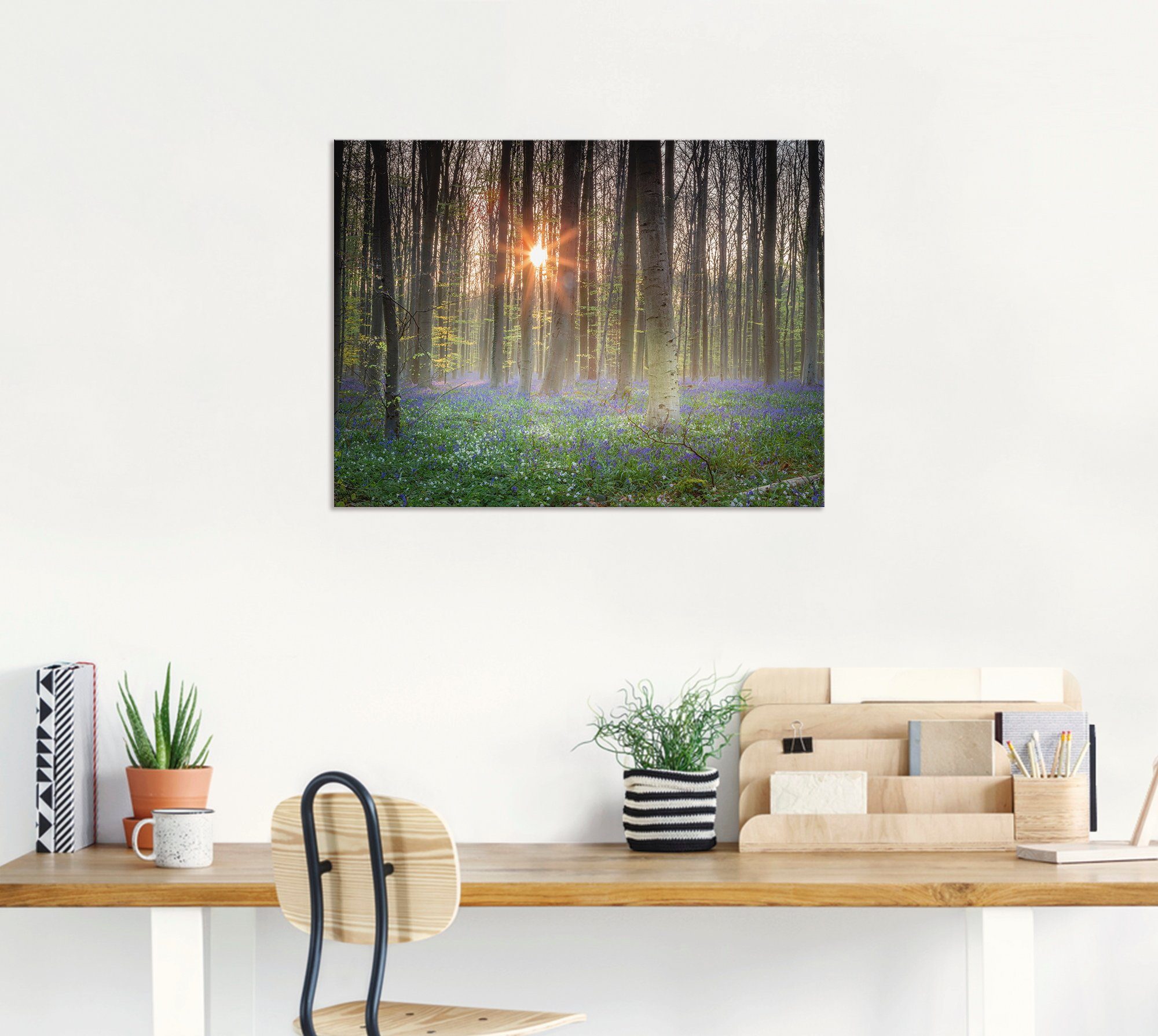Poster Wald St), Alubild, in Größen Artland Leinwandbild, (1 oder als Wandbild Sonnenaufgang, versch. Wandaufkleber