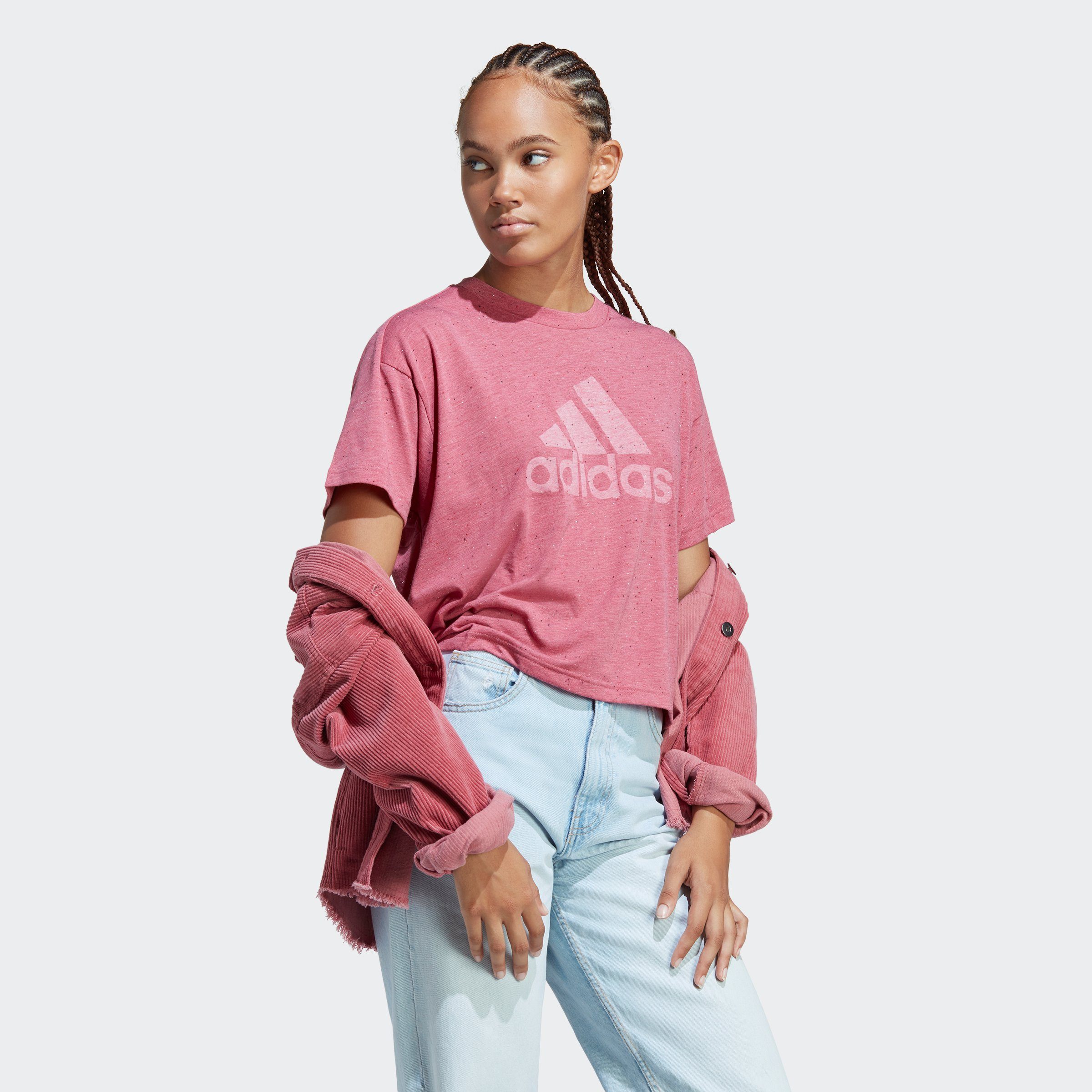 adidas Sportswear T-Shirt FUTURE ICONS WINNERS Pink Strata Mel. / White | Sport-T-Shirts