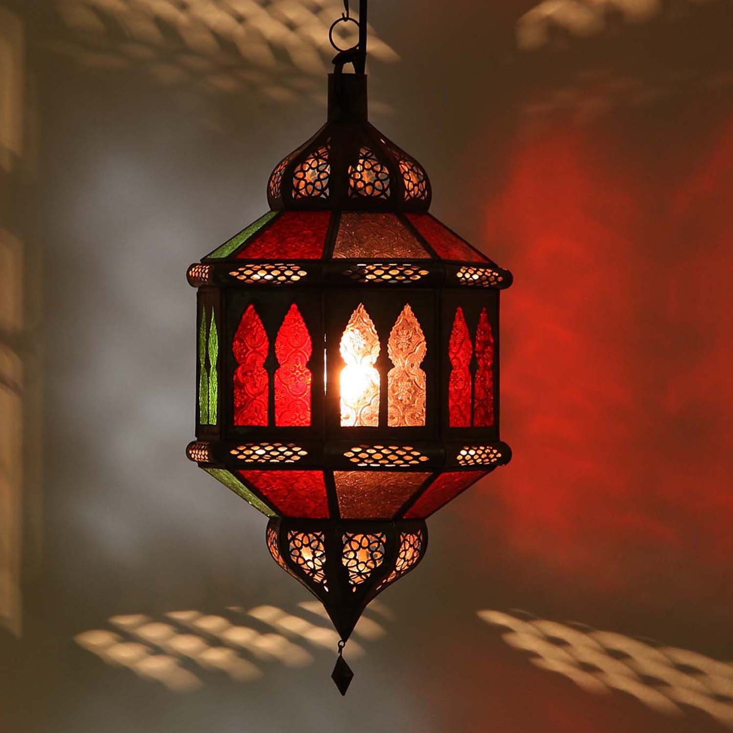 Casa Moro Лампыschirm Orientalische Lampe Trombia Biban Multifarbig H50 cm aus Marokko, marokkanische Leuchte Muttertag Geschenk Idee Hängelampe L1231