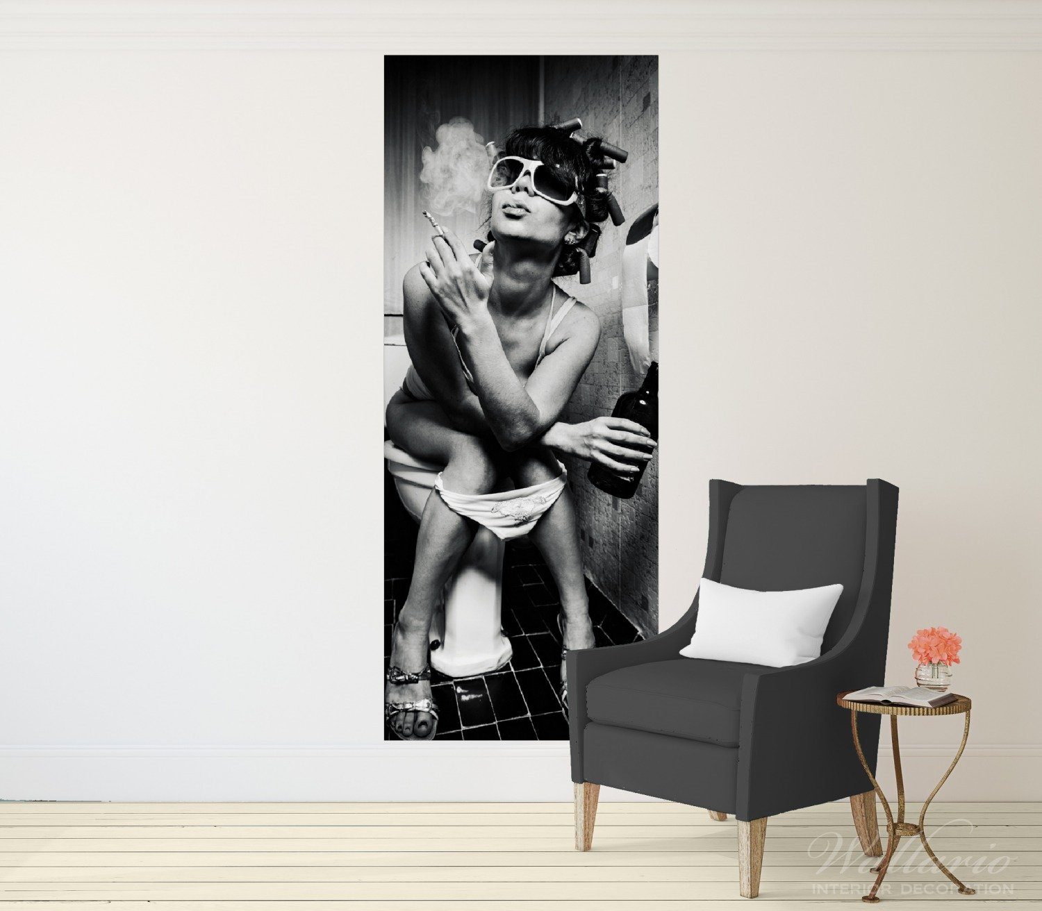 Wallario Poster, Kloparty - Sexy Frau günstig online kaufen
