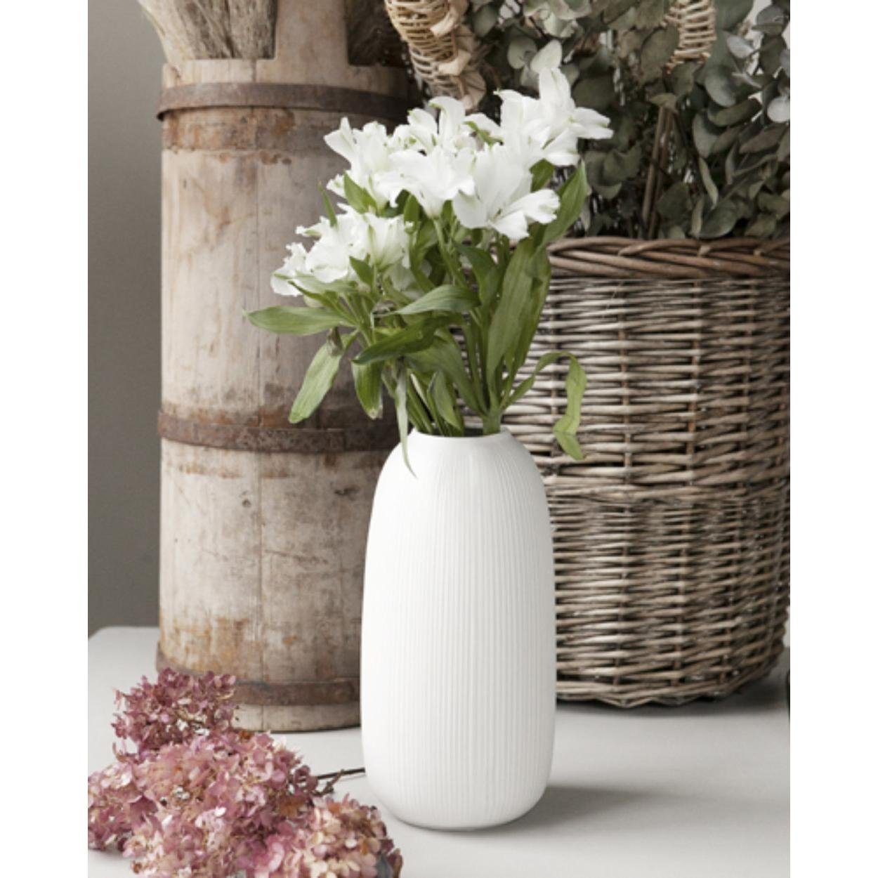 Weiß Åby Storefactory Dekovase (12x26cm) Vase