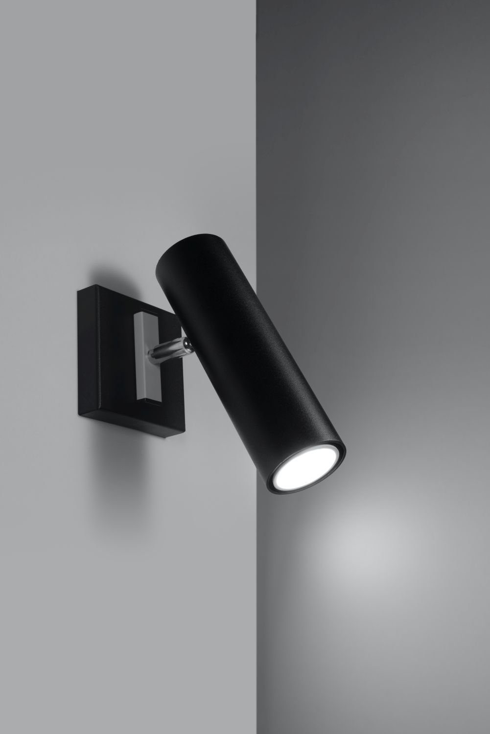 verstellbar Spot Wandstrahler Schwarz Licht-Erlebnisse GU10 ohne DUCCIA, Wandlampe Leuchtmittel, Arbeitszimmer Wohnzimmer