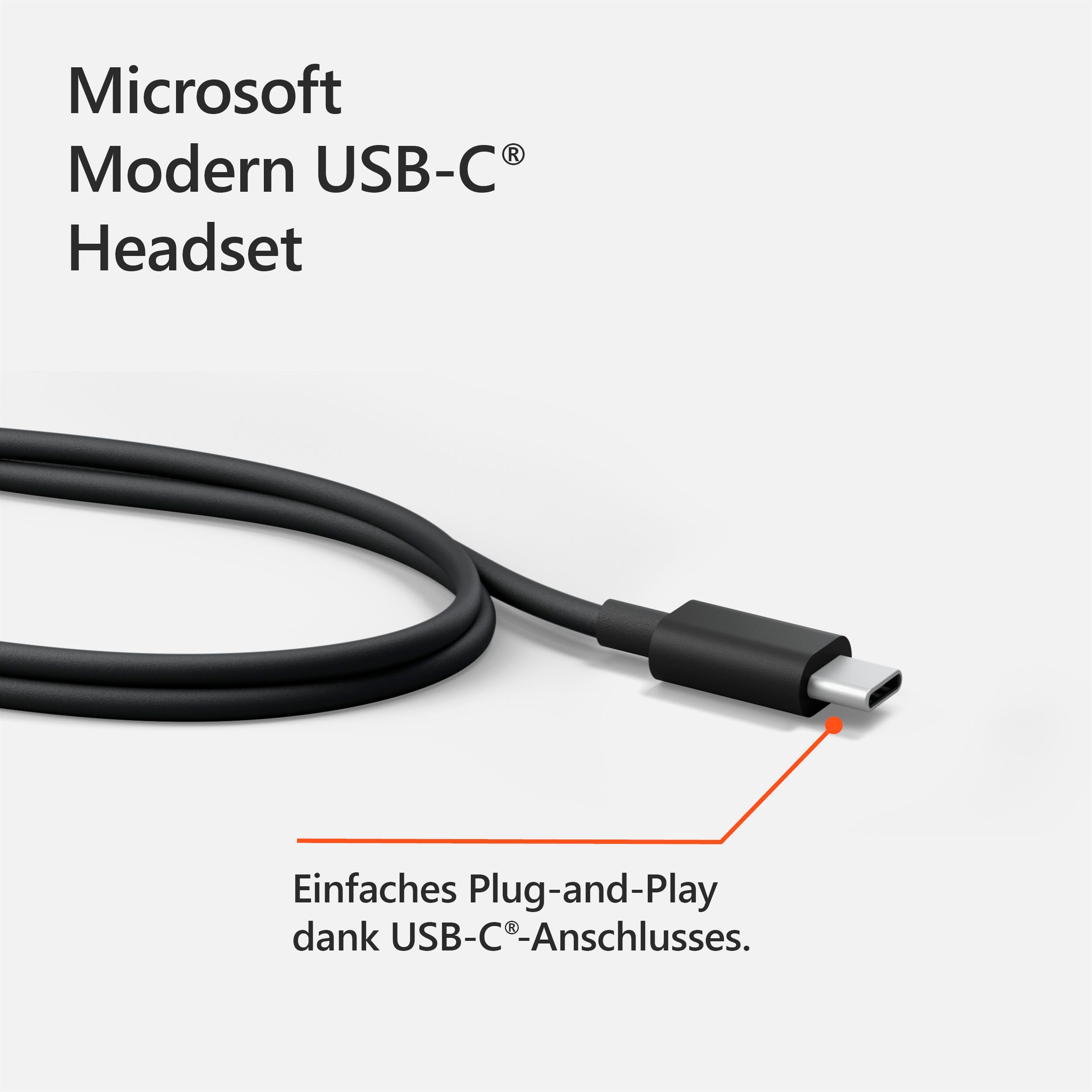 Steuerung und Modern Anrufe integrierte Microsoft Headset On-Ear-Kopfhörer (Noise-Cancelling, Musik) USB-C für
