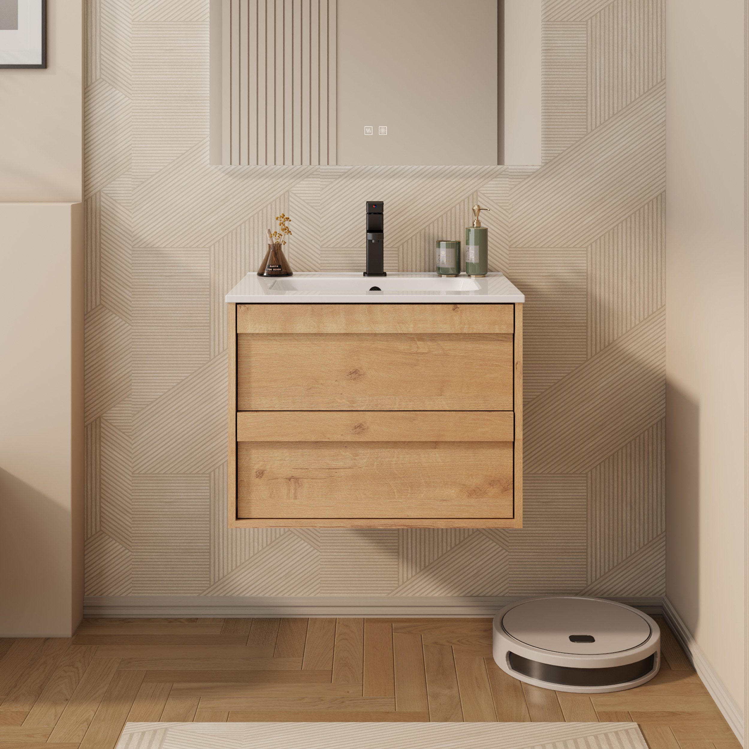 UEV Waschtisch mit Unterschrank, Waschbeckenunterschrank 60cm/75cm/90cm hän günstig online kaufen