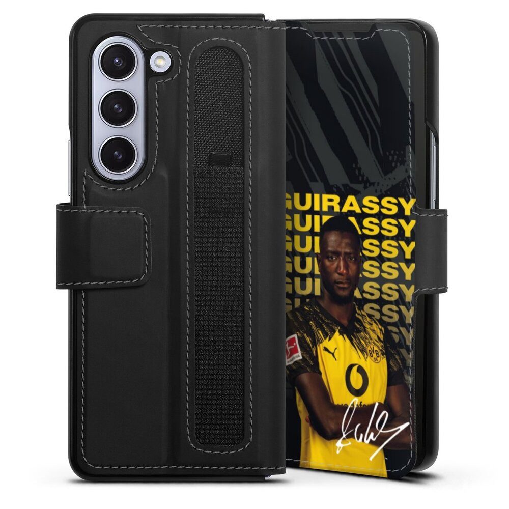 DeinDesign Handyhülle Borussia Dortmund Serhou Guirassy BVB Serhou Guirassy 25/26, Samsung Galaxy Z Fold 5 Hülle Handy Flip Case Wallet Cover