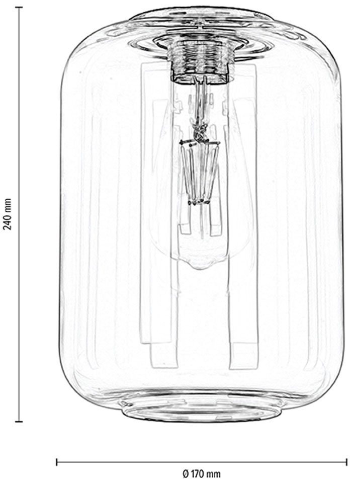 BRITOP LIGHTING Pendelleuchte TARRO, ohne Leuchtmittel, Hochwertiger Rauch  Glasschirm, Transparent, Made in Europe
