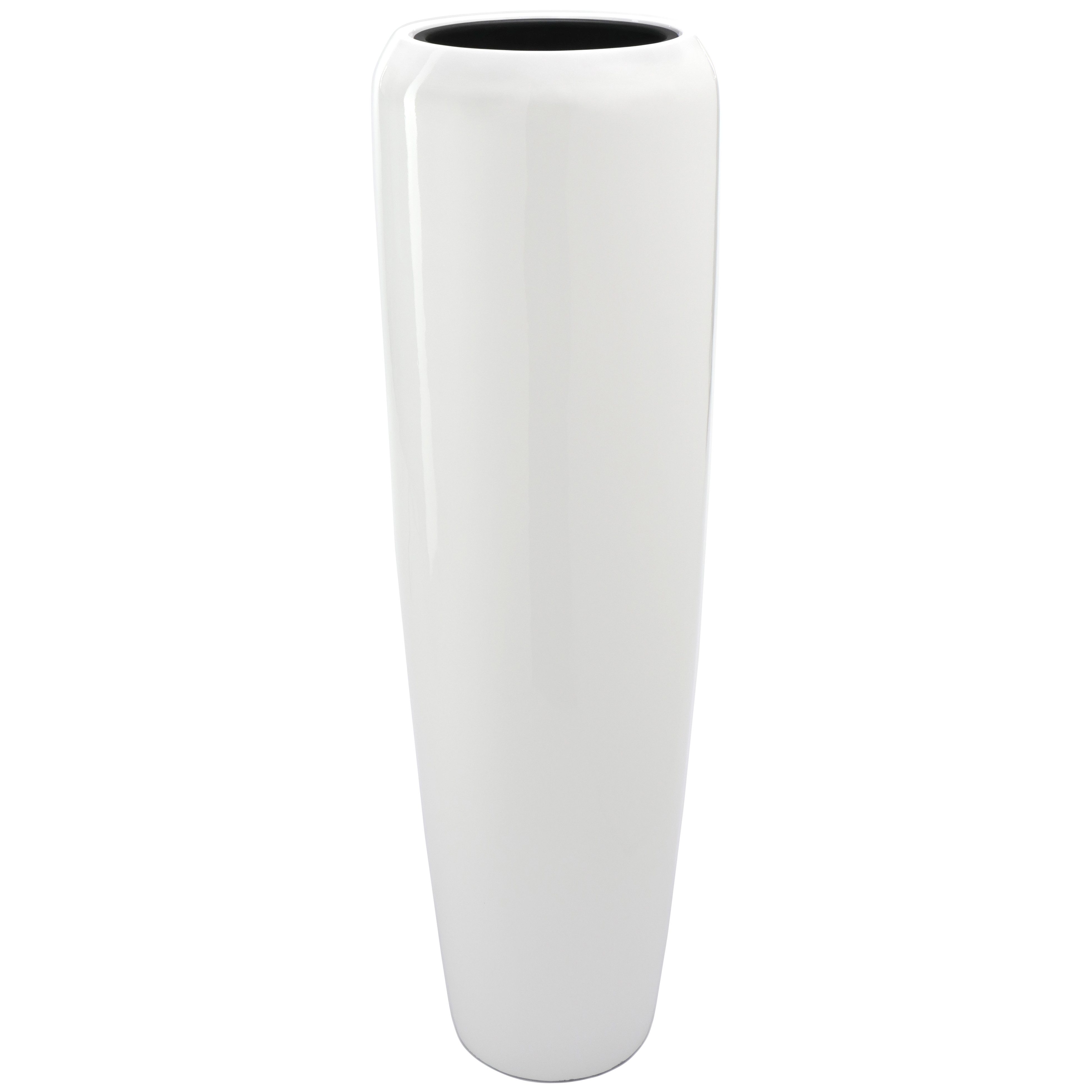 Flingora Bodenvase Cleo, mit Einsatz - Fiberglas - Indoor & Outdoor - Weiß - Höhe 117 cm
